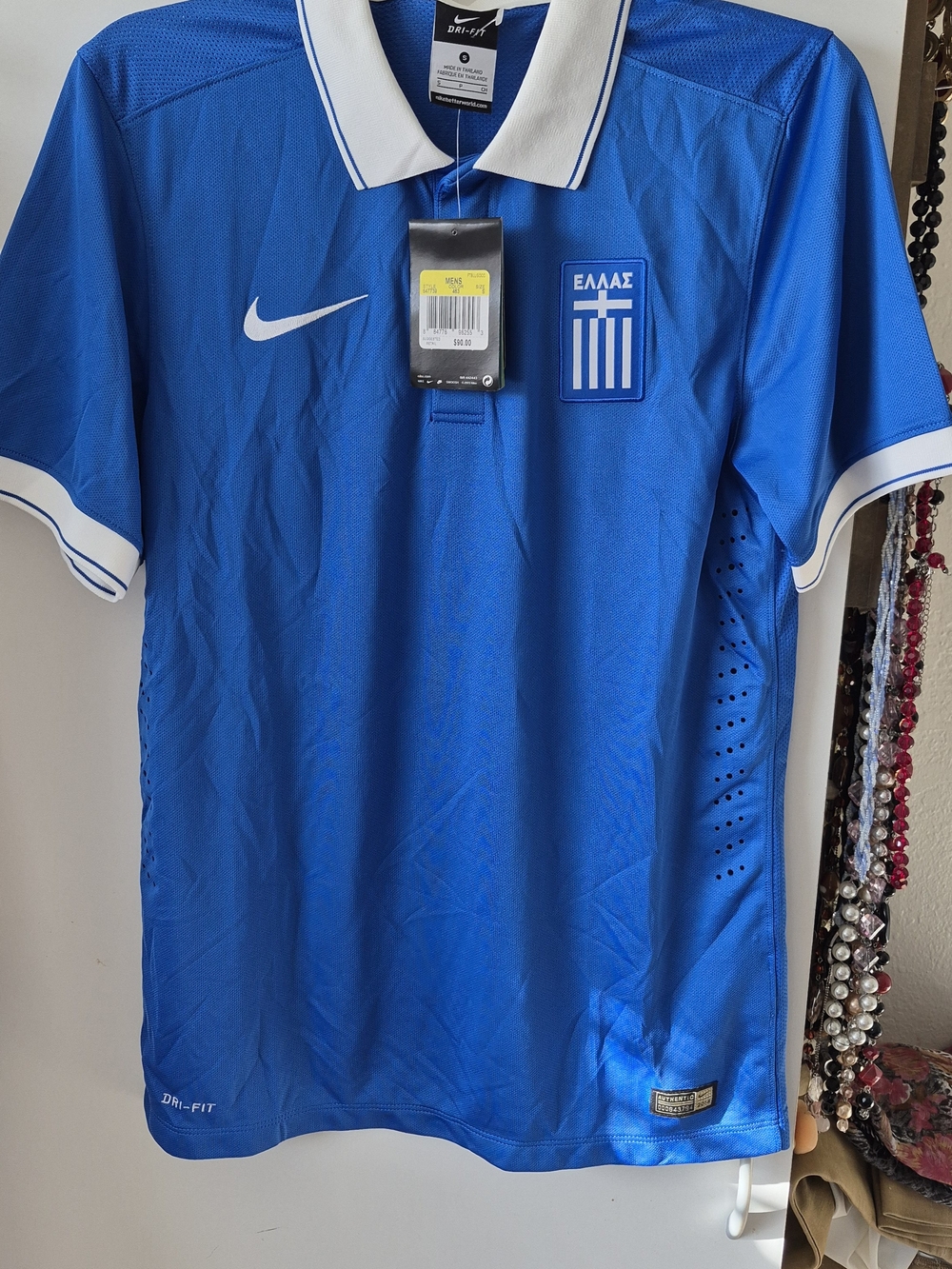 Nike Greece Home Football Soccer National Team Jersey Sz S